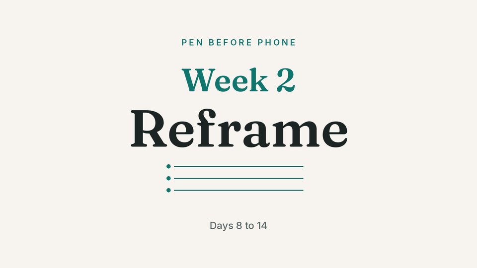 Week 2: Reframe, days 8 to 14